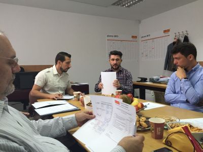 At the HQ of FPSC. Alin Paun, CEO FPSC; Mihai Dima, Ministry of Justice; Ioan Durnescu, President FPSC (from left to right)